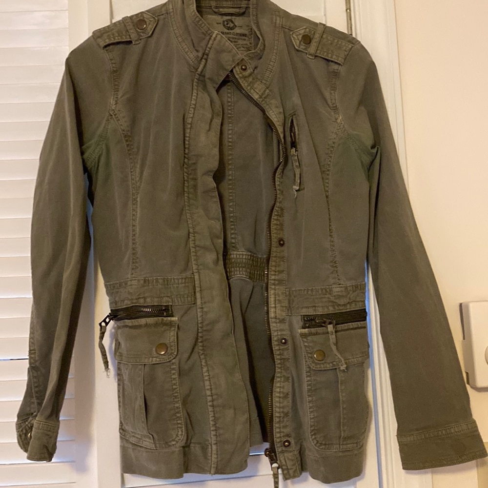 Army green lucky brand jacket, size Sm